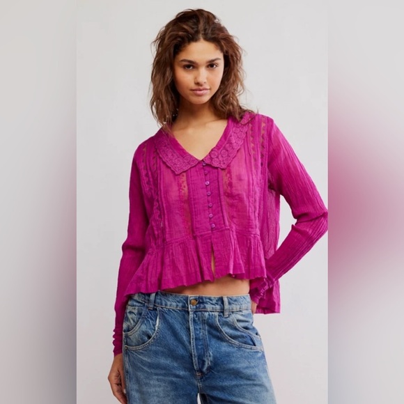 Elodie Blouse NWOT dragonfruit - Picture 1 of 6